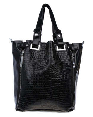 La Pearla Patent Croc Tote Handbag