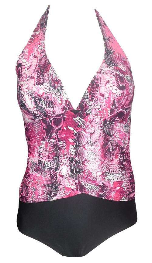 Fantasizer Body Sculpting Swimwear : One-Piece Halterneck Swimsuit (Size 10 C-D Cup)