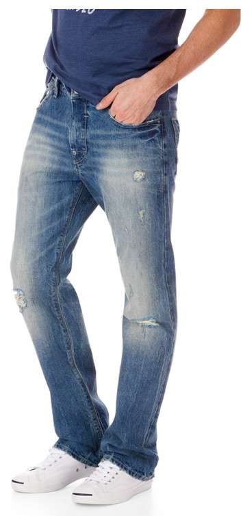 Men's Aeropostale Slim Boot Distressed Jeans