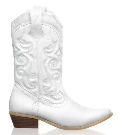 Ladies Western Cowboy Style Boots in White