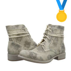 Rieker Ladies Perforated Distressed Ankle Boots