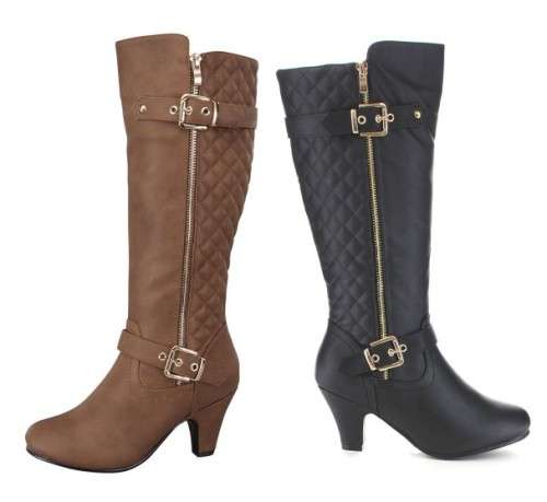 Ladies' Quilted Knee High Boots