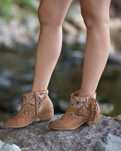 Tassel & Lace Ankle Booties by Not Rated
