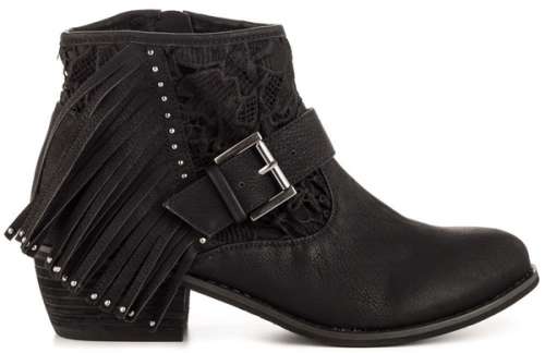 Tassel & Lace Ankle Booties by Not Rated  | 3 Colours