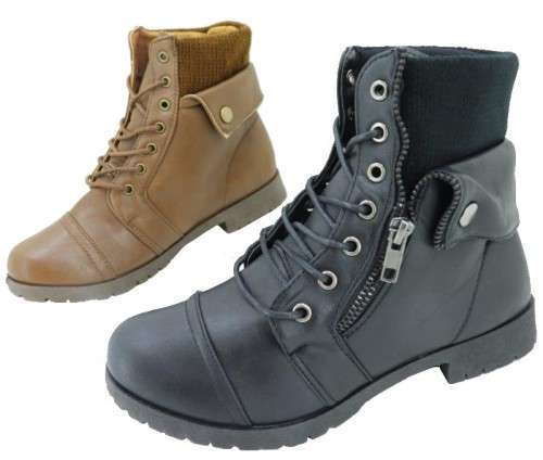 BLACK FRIDAY: Lace-up Ankle Combat Booties