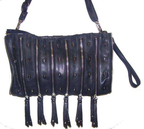 CLEARANCE! Stunning Genuine Leather Skull-studded Clutch Handbag *Thomas Wylde*