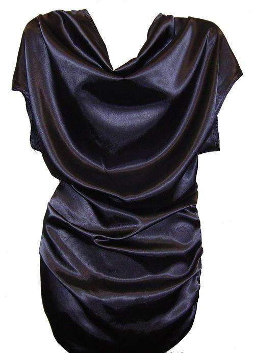 Light-weight Draped Satin Blouse (S & M)