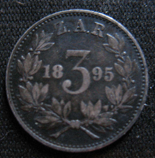 Z.A.R 1895 3 Pence Good Condition