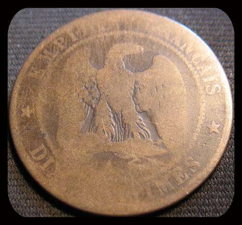 1856 FRANCE NAPOLEON III 10 CENTIMES COIN