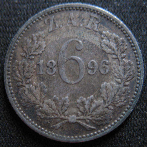 1896 Sixpence Coin South Africa Kruger