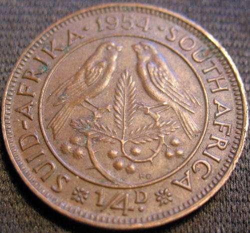 1954 Quarter Penny 1/4D South Africa