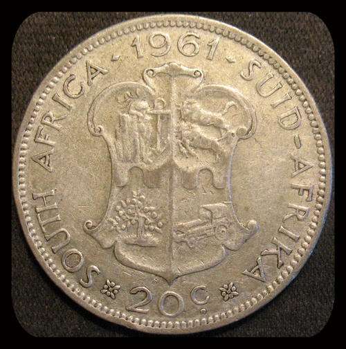 1961 Twenty Cents South African Coin First Mint in New Range