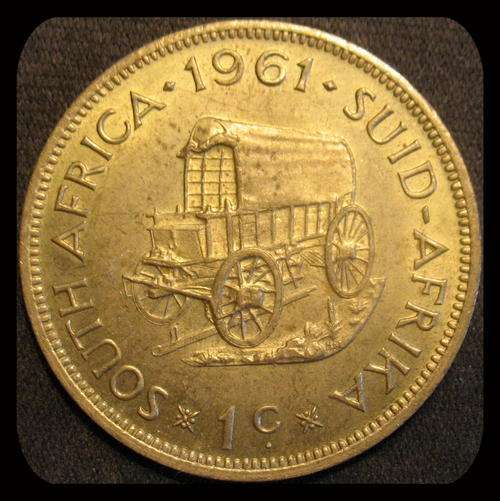1966 One Cent South African Coin *AU*