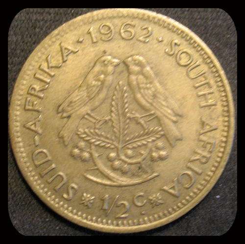 1962 Half Cent 1/2 c South African Coin
