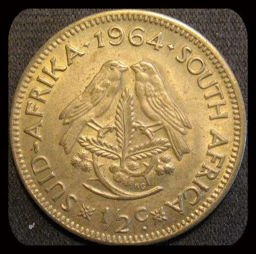 1964 1/2c Half Cent South Arican Coin *UNC*