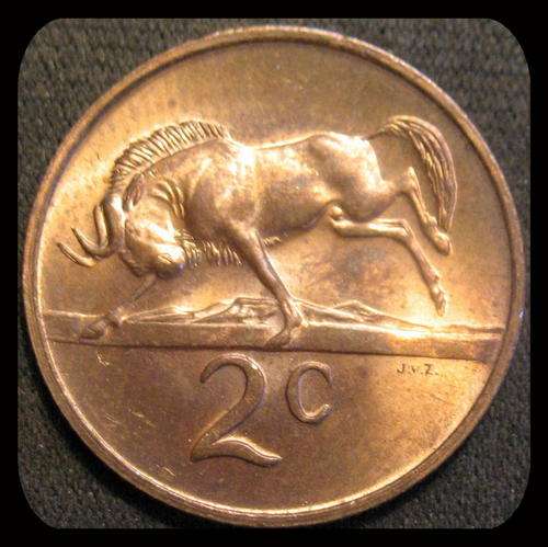 1970 Two Cents South African Coin *UNC*