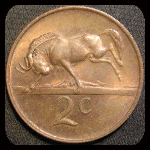 1970 Two Cents South African Coin *AU*