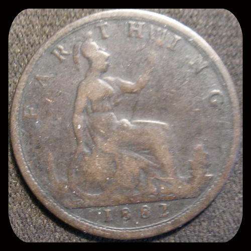 1882 Penny Farthing Great Britian Coin