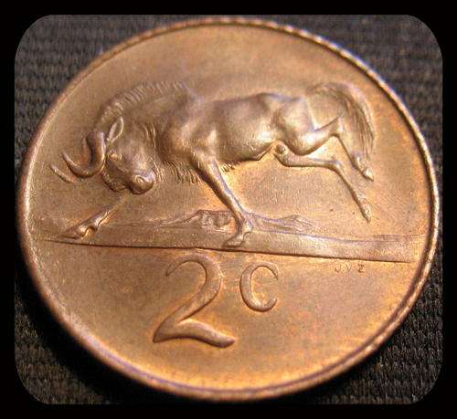 1965 2 Cents English South African Coin *AU*