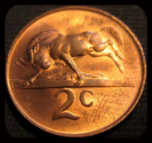 1967 Two Cents South Africa Coin *AU*