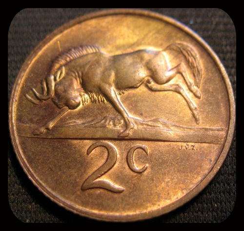 1969 Two Cents Suid Afrika Coin *AU*