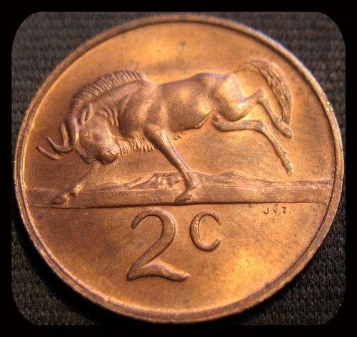 1971 Two Cents South African Coin *AU*