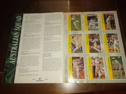 South Africa vs Australia 1993-1994 Complete Souvenir Cricket Card Collection Album