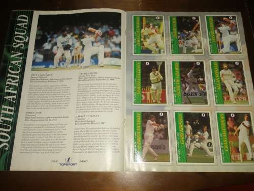 South Africa vs Australia 1993-1994 Complete Souvenir Cricket Card Collection Album