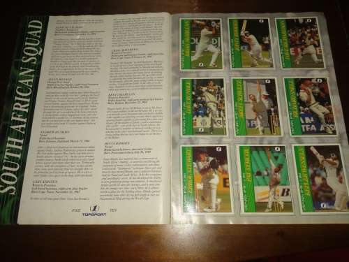 South Africa vs Australia 1993-1994 Complete Souvenir Cricket Card Collection Album