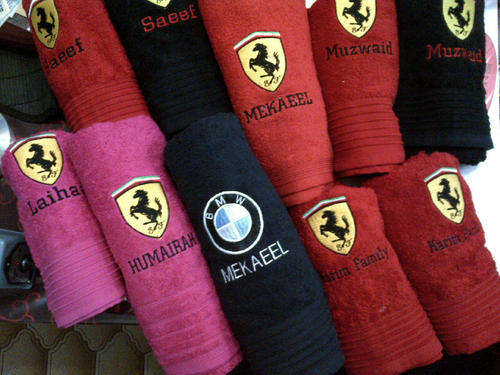 FERRARI/BMW BATH TOWEL CUSTOMIZED