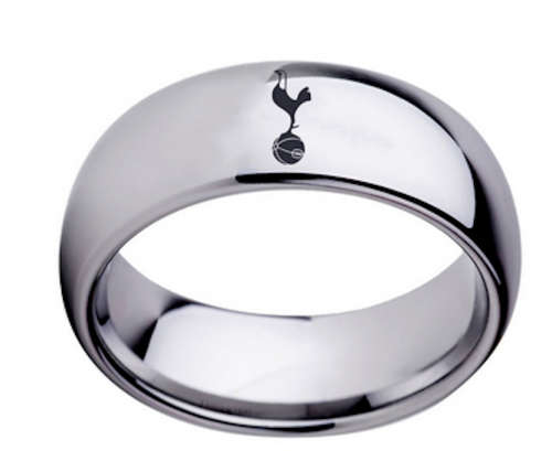 Tottenham Spurs Ring Spurs Football Logo on Stainless Steel Gold Plated - 10 cm- Five Size Avaialble