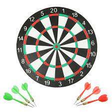 Dart Board With 6 Darts