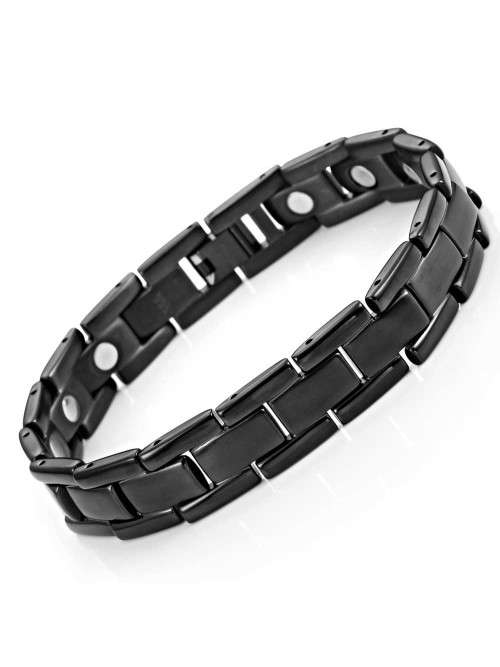 Black Stainless Steel Bracelet With Titanium Magnetic Bracelets for Men and Women