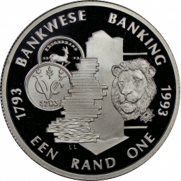 1993 South Africa R1 Silver Coin Banking Bankwese Commemorative Silver Coin