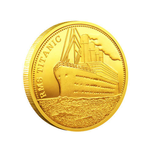 R.M.S TITANIC 1oz Finished In Gold Clad .999 Coin Token 1912 Collectable