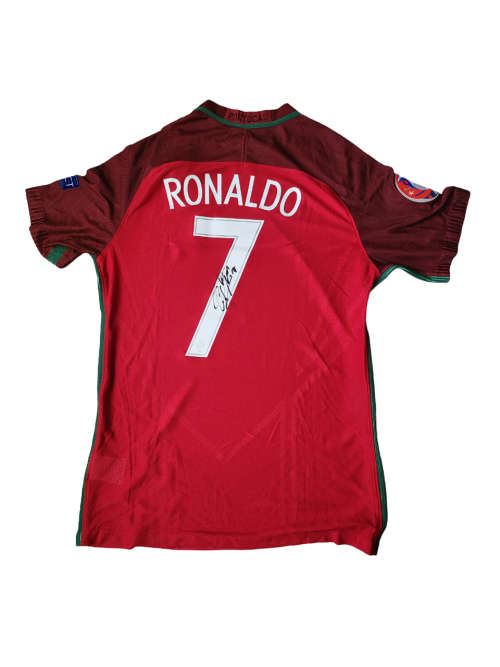 Autographed By Cristiano Ronaldo 2016 Portugal No. 7 Jersey Hand Signed By Ronaldo With Certificate