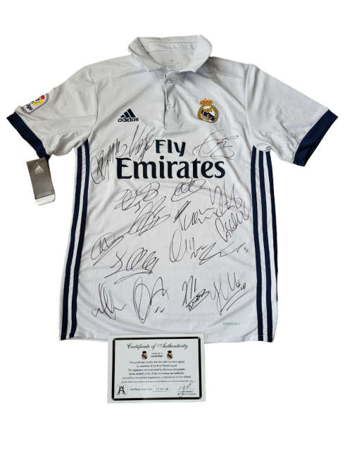 Autographed By Real Madrid Full First Team Squad 2016/2017 Home Jersey Hand Signed With Certificate