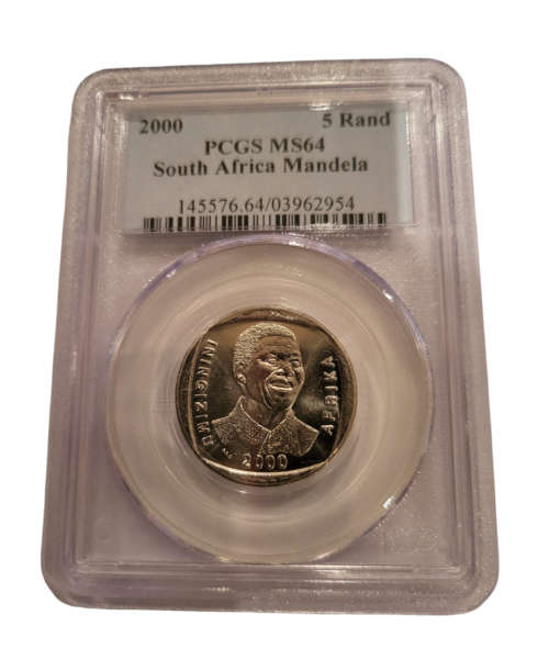 Nelson Mandela Year 2000 Smiling Face Pcgs Graded Ms64 Ms 64 R5 Coin