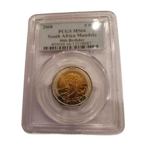 2008 Nelson Mandela Coin PCGS Graded MS66 Mandela 90th Birthday