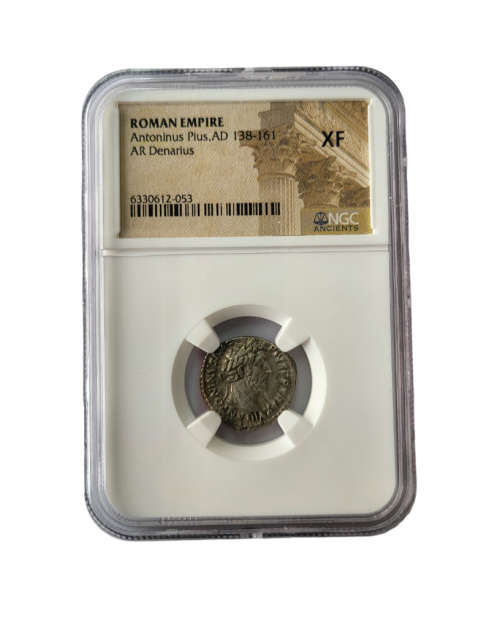Roman Empire Graded Ancient Coin Antoninus Pius Year AD138-161 AR Denarius
