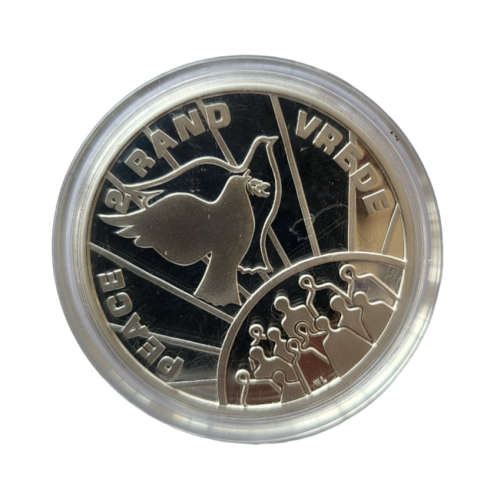 1993 South Africa Pure Silver 1oz Commemorative Proof Silver Coin Peace/Vrede in Mint Box