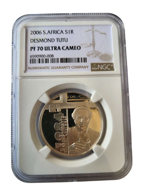 2006 Desmond Tutu Silver Coin NGC Graded PF70 Ultra Cameo Proof Silver Coin