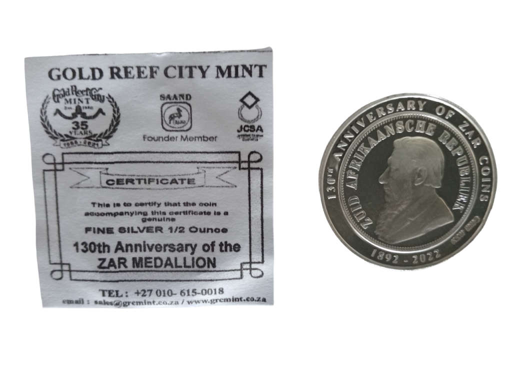 2022 Fine Silver Half Ounce Medallion 130th Anniversary of Een Pond and ZAR