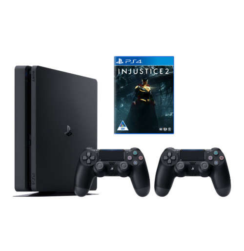 PS4 1TB SLIM + 2 CONTROLLERS + FIFA 18 OR INJUSTICE 2