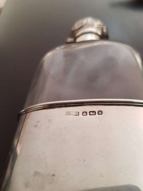 Wow!!! Sir Abe Bailey's bespoke JD&S Silver and Glass Whiskey Flask.