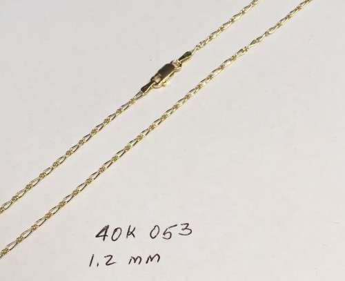9  carat --- Imported Gold Figaro alternating links 1/1 necklace   --- cm 55
