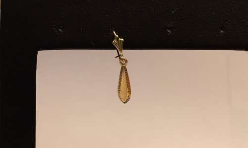 9K /9 carat solid Gold , beautiful Teardrops Dangling earrings, with sheperd hook