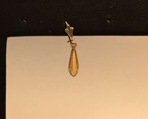 9K /9 carat solid Gold , beautiful Teardrops Dangling earrings, with sheperd hook