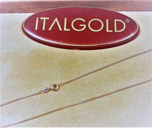 9K  9carat solid , Rose gold Curb Necklace- ---------   cm 50 long