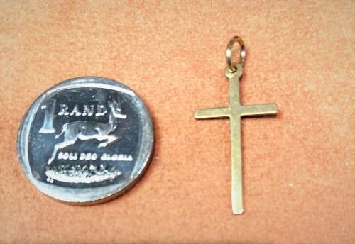 9K 9carat solid Gold - Flat Cross 27 mm long